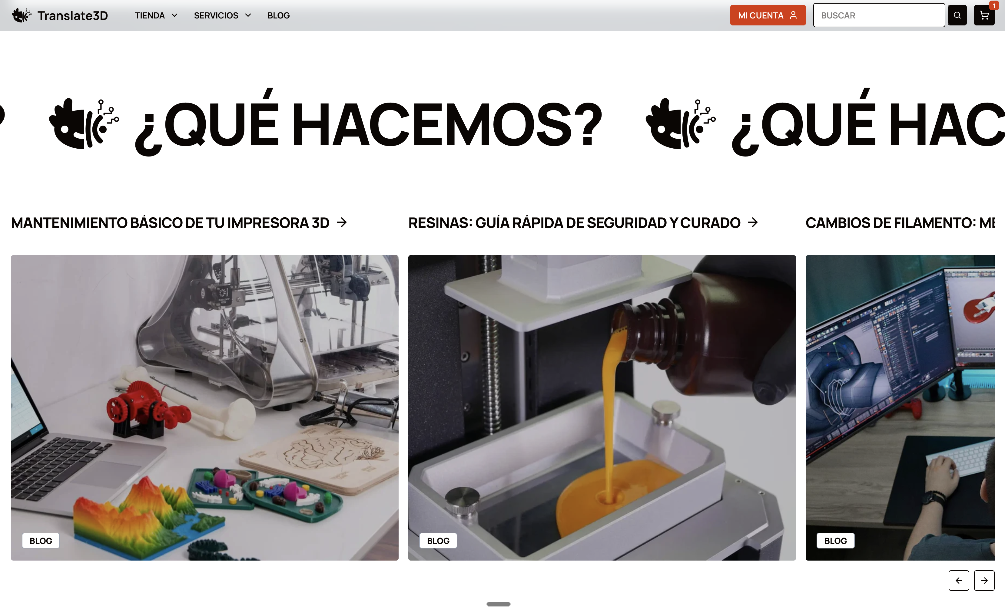 Tienda en línea moderna, clara y centrada en experiencia