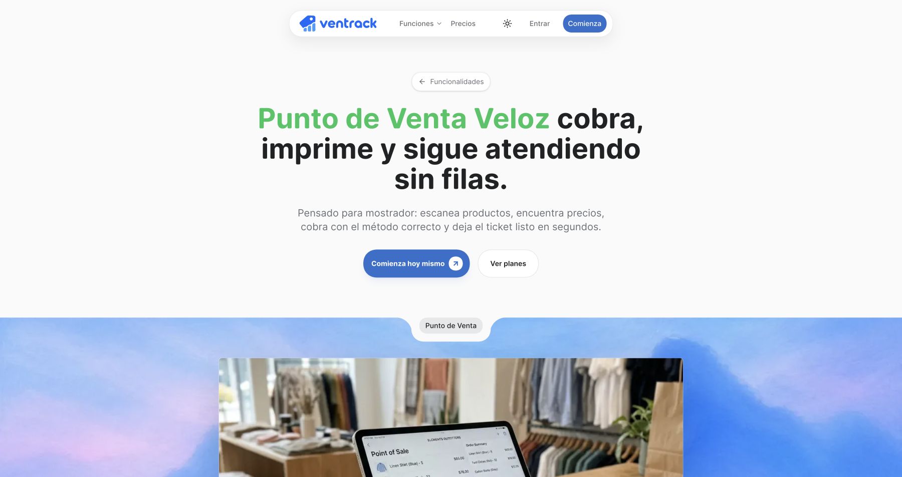 Experiencia de punto de venta preparada para una operación ágil en mostrador