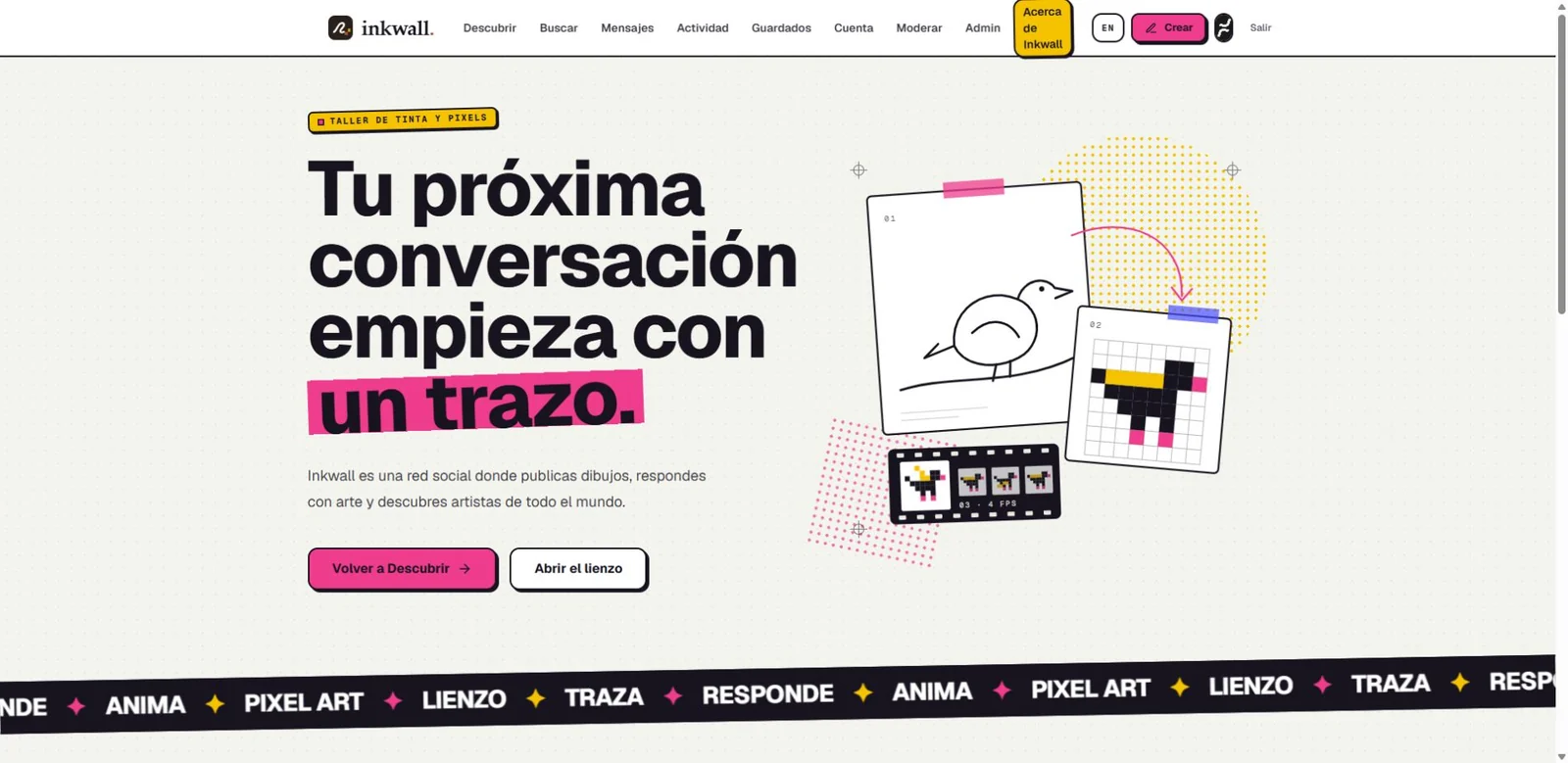 The Inkwall workshop: draw, reply with art and animate