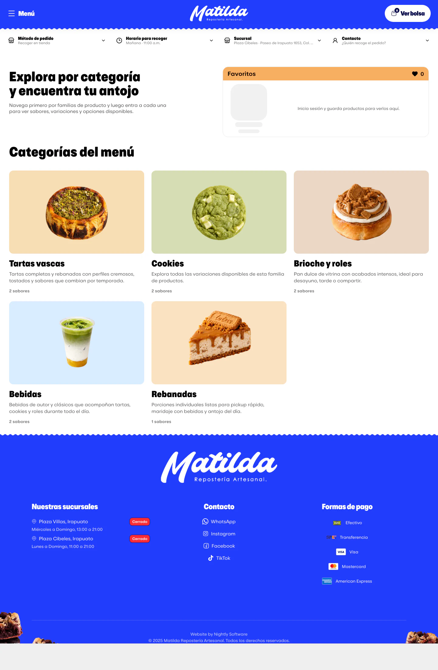 Categories and products with the brand’s identity