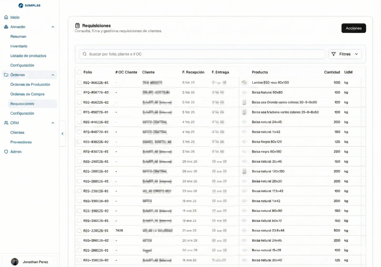 Production orders and customer requisitions
