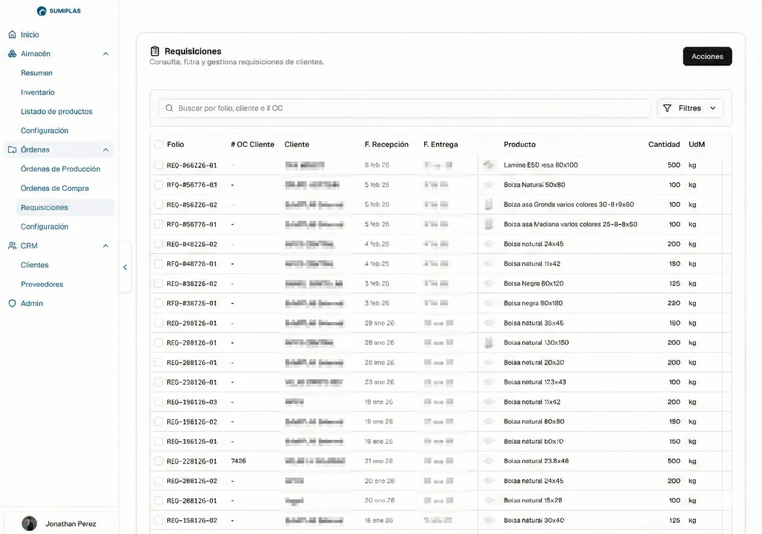 Real screenshot of Polymer · Requisitions